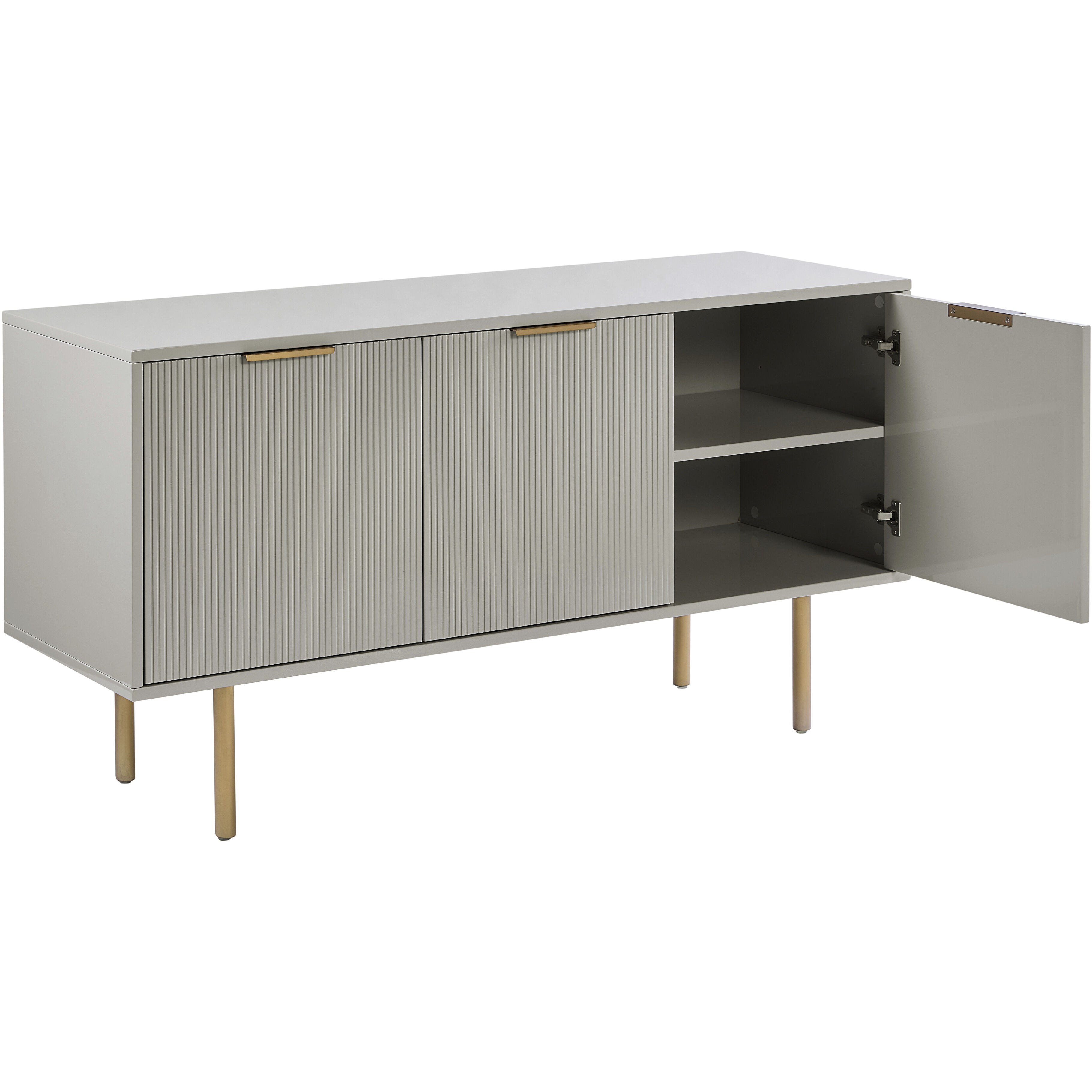 Dorada 57.25 X 19.5 inch High Gloss Grey / Gold Sideboard